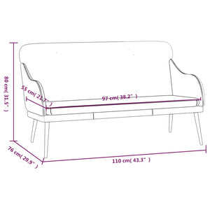 vidaXL Bench Cream 110x76x80 cm Faux Leather