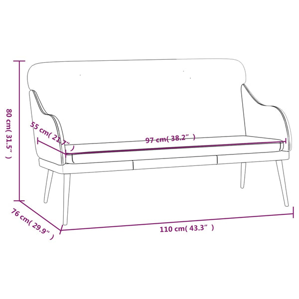 vidaXL Bench Cream 110x76x80 cm Faux Leather