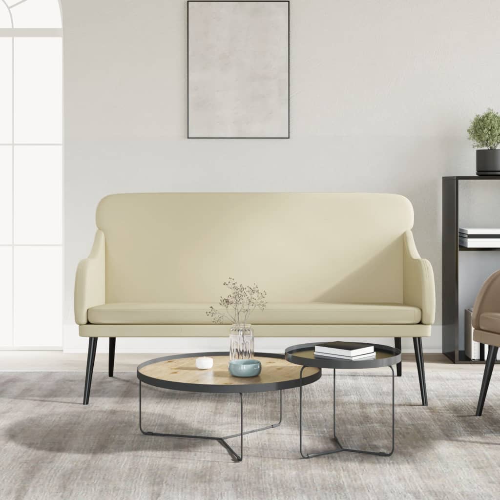 vidaXL Bench Cream 110x76x80 cm Faux Leather