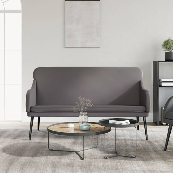 vidaXL Bench Gray 110x76x80 cm Faux Leather