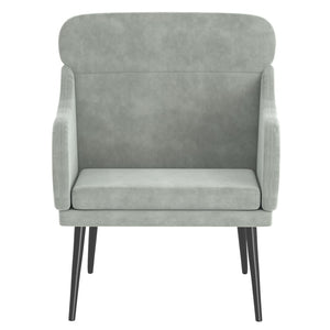 vidaXL Armchair Light Gray 63x76x80 cm Velvet