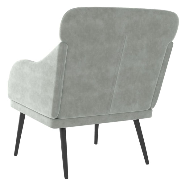 vidaXL Armchair Light Gray 63x76x80 cm Velvet