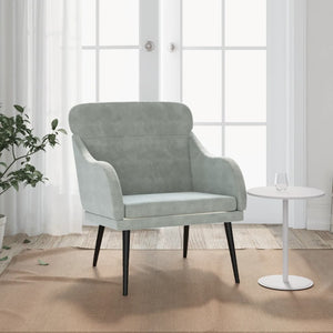 vidaXL Armchair Light Gray 63x76x80 cm Velvet