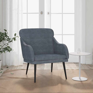 vidaXL Armchair Dark Grey 63x76x80 cm Velvet