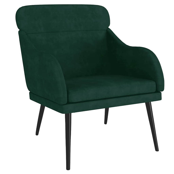 vidaXL Armchair Dark Green 63x76x80 cm Velvet