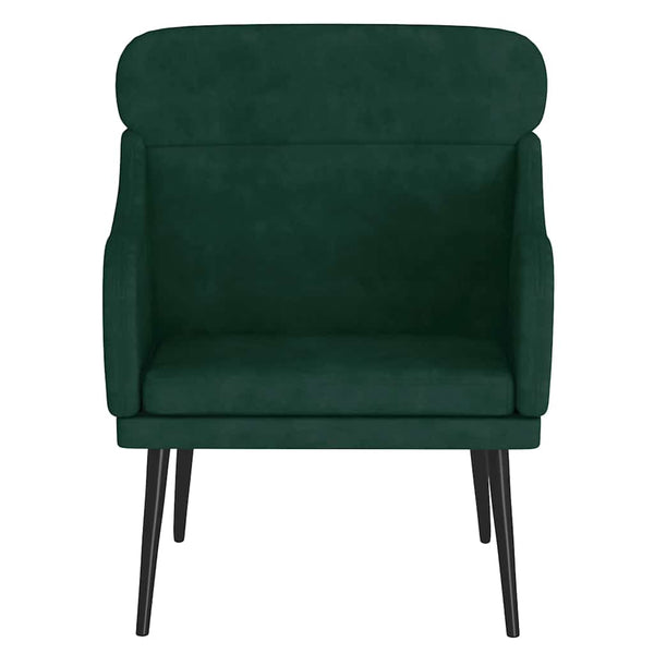 vidaXL Armchair Dark Green 63x76x80 cm Velvet