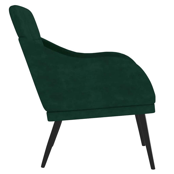 vidaXL Armchair Dark Green 63x76x80 cm Velvet