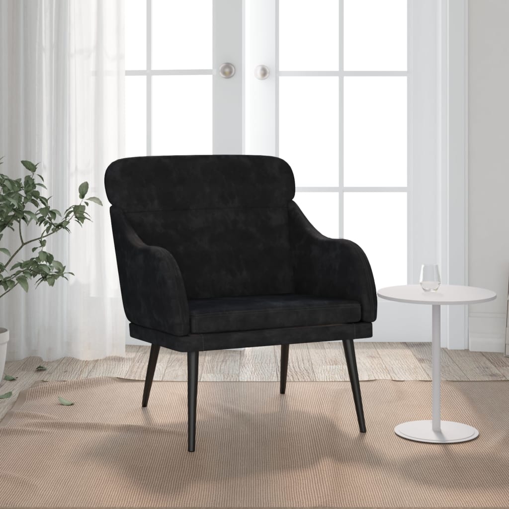 vidaXL Armchair Black 63x76x80 cm Velvet