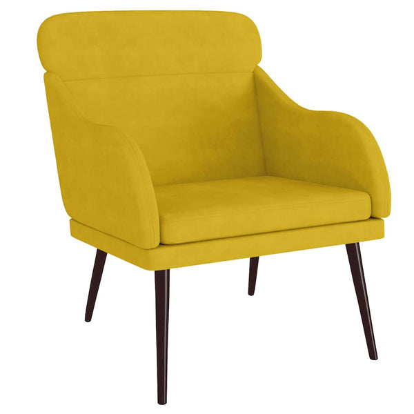 vidaXL Armchair Yellow 63x76x80 cm Velvet