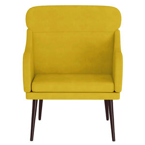 vidaXL Armchair Yellow 63x76x80 cm Velvet