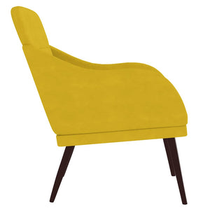 vidaXL Armchair Yellow 63x76x80 cm Velvet