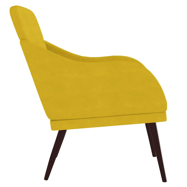 vidaXL Armchair Yellow 63x76x80 cm Velvet