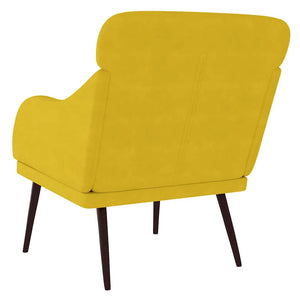 vidaXL Armchair Yellow 63x76x80 cm Velvet