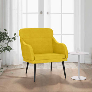 vidaXL Armchair Yellow 63x76x80 cm Velvet