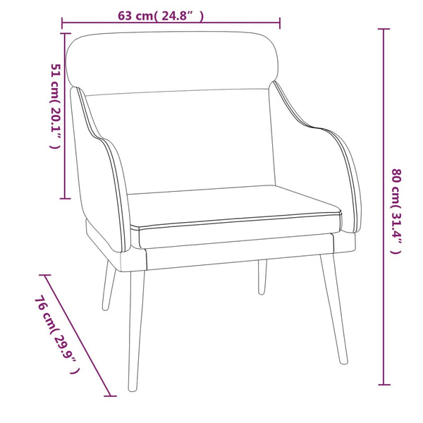 vidaXL Armchair Brown 63x76x80 cm Velvet