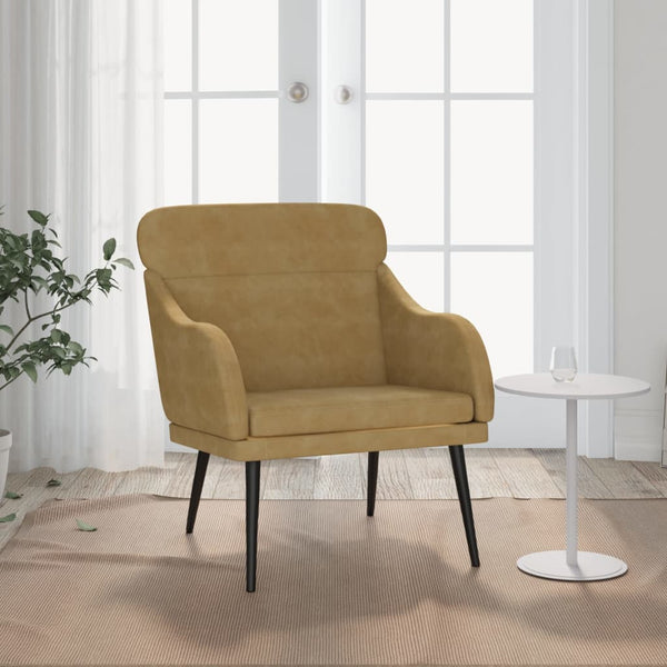 vidaXL Armchair Brown 63x76x80 cm Velvet