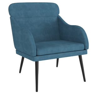 vidaXL Armchair Blue 63x76x80 cm Velvet