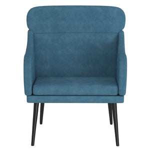 vidaXL Armchair Blue 63x76x80 cm Velvet