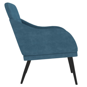 vidaXL Armchair Blue 63x76x80 cm Velvet