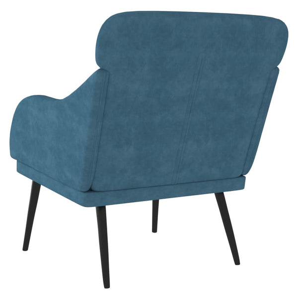 vidaXL Armchair Blue 63x76x80 cm Velvet