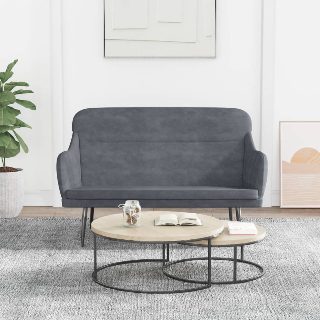vidaXL Bench Dark Grey 110x76x80 cm Velvet