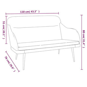 vidaXL Bench Dark Green 110x76x80 cm Velvet