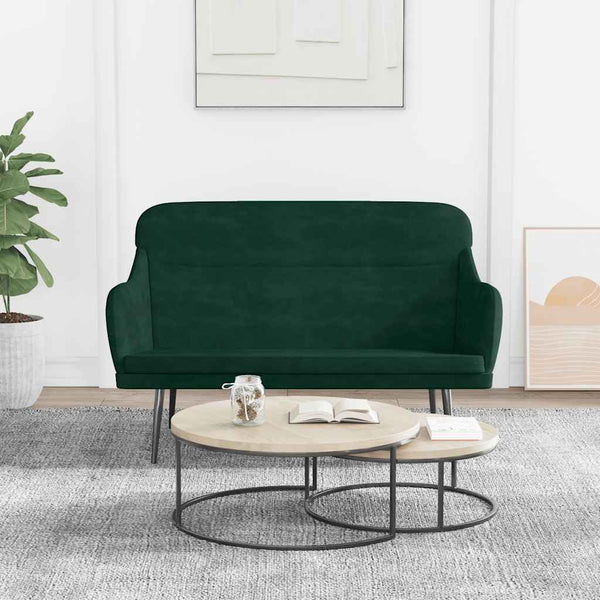 vidaXL Bench Dark Green 110x76x80 cm Velvet
