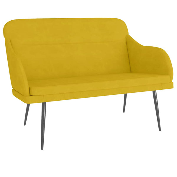 vidaXL Bench Yellow 110x76x80 cm Velvet