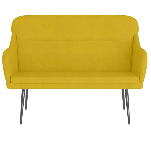vidaXL Bench Yellow 110x76x80 cm Velvet