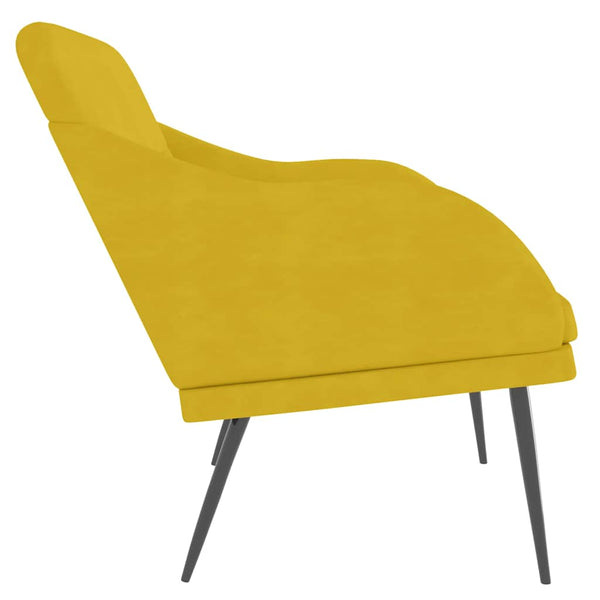 vidaXL Bench Yellow 110x76x80 cm Velvet