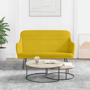 vidaXL Bench Yellow 110x76x80 cm Velvet