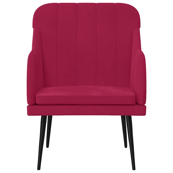 vidaXL Armchair Wine Red 63x76x80 cm Velvet