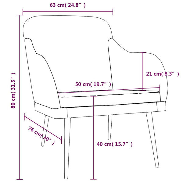 vidaXL Armchair Wine Red 63x76x80 cm Velvet