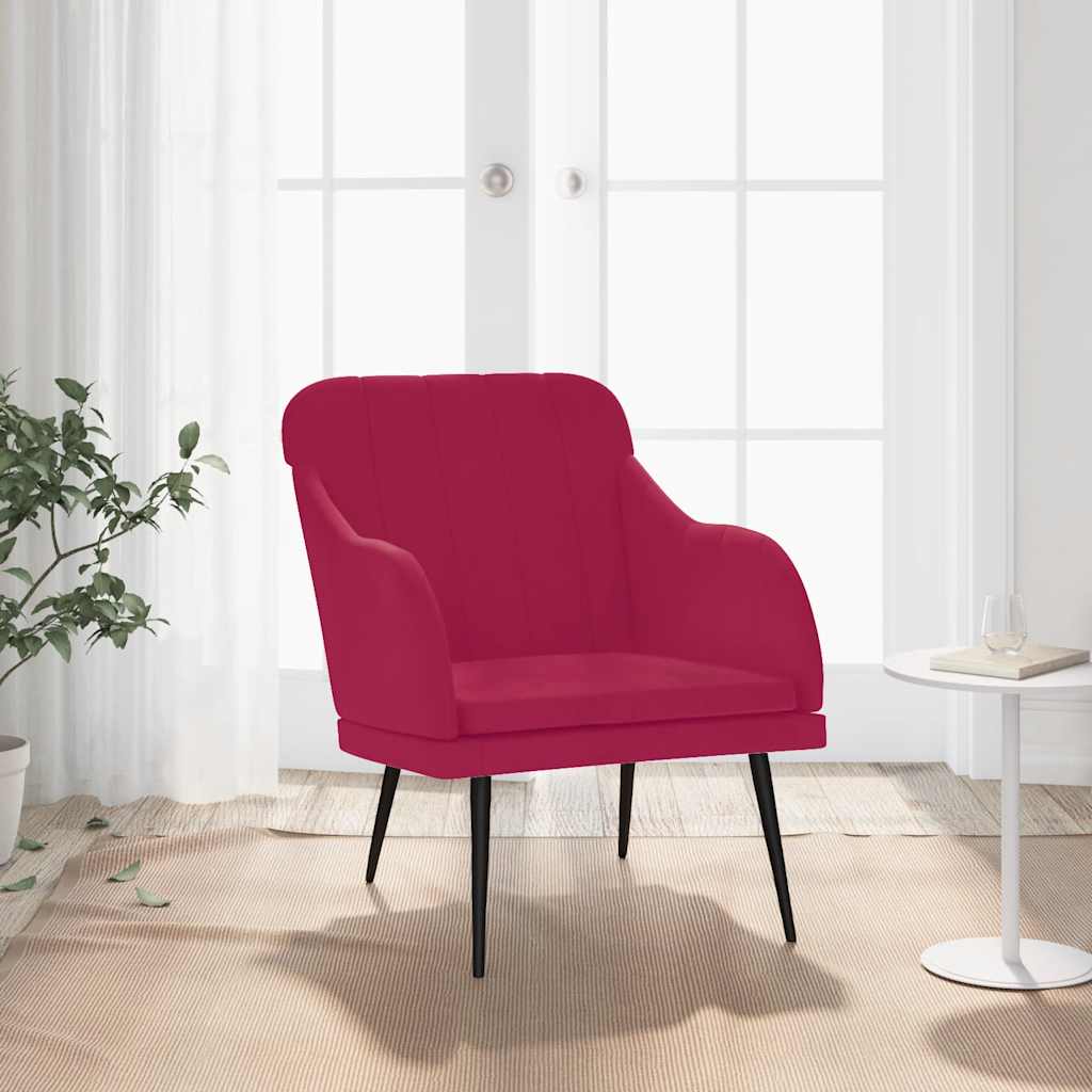 vidaXL Armchair Wine Red 63x76x80 cm Velvet