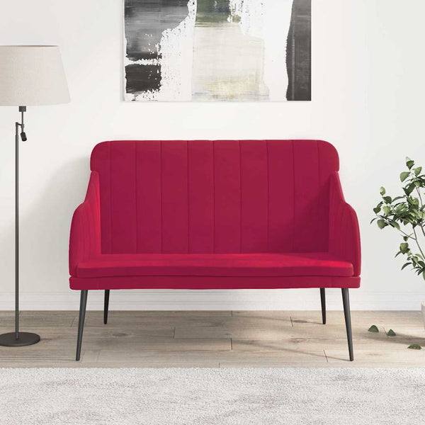 vidaXL Bench Wine Red 110x76x80 cm Velvet