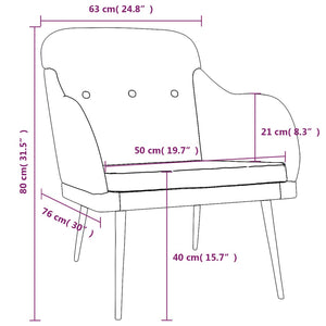 vidaXL Armchair Light Grey 63x76x80 cm Fabric