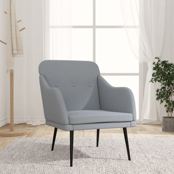 vidaXL Armchair Light Grey 63x76x80 cm Fabric