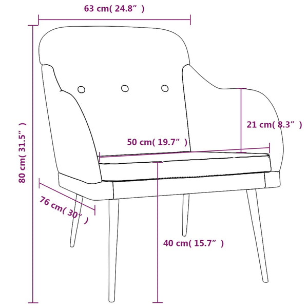 vidaXL Armchair Taupe 63x76x80 cm Fabric