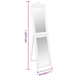 vidaXL Standing Mirror White 40x160 cm