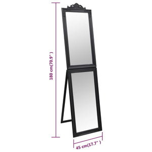 vidaXL Full-Length Mirror Black 45x180 cm