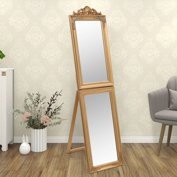 vidaXL Gold-Colored Full-Length Mirror 50x200 cm