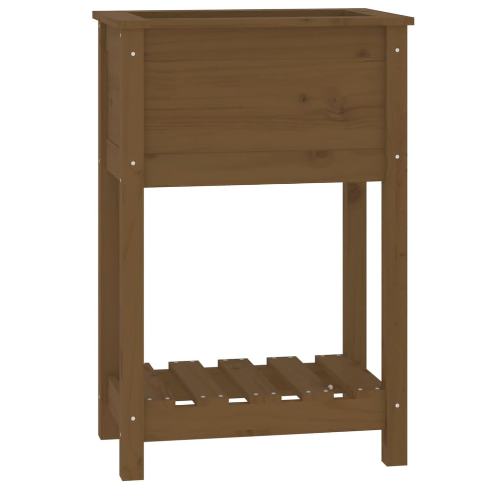 vidaXL Plant Pot with Shelf Honey Brown 54x34.5x81 cm Pinewood