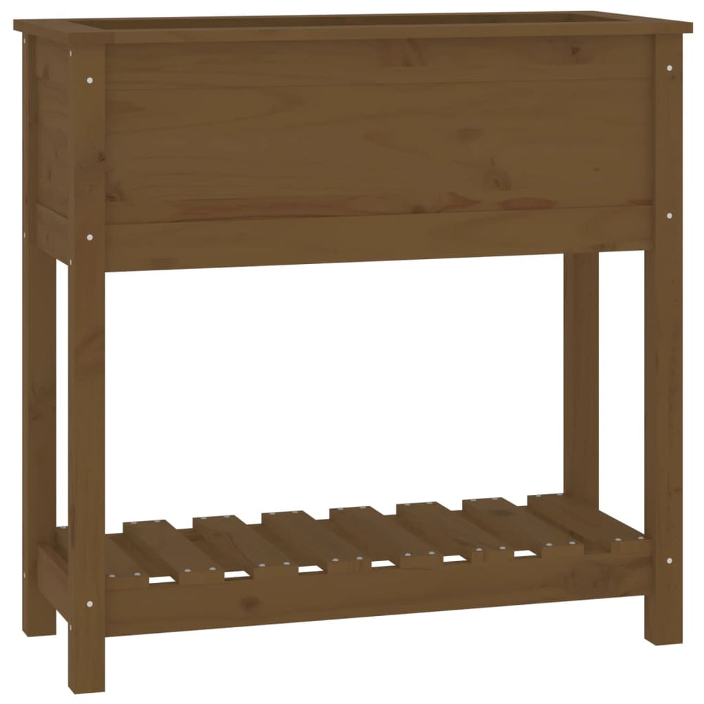 vidaXL Planter with Shelf Honey Brown 82.5x34.5x81 cm Pinewood