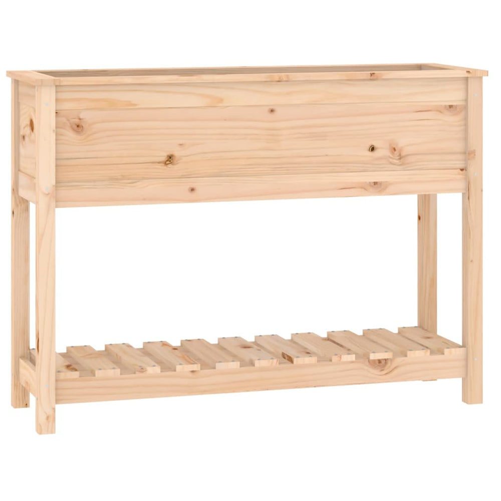 vidaXL Planter with Shelf 111.5x34.5x81 cm Solid Pine Wood