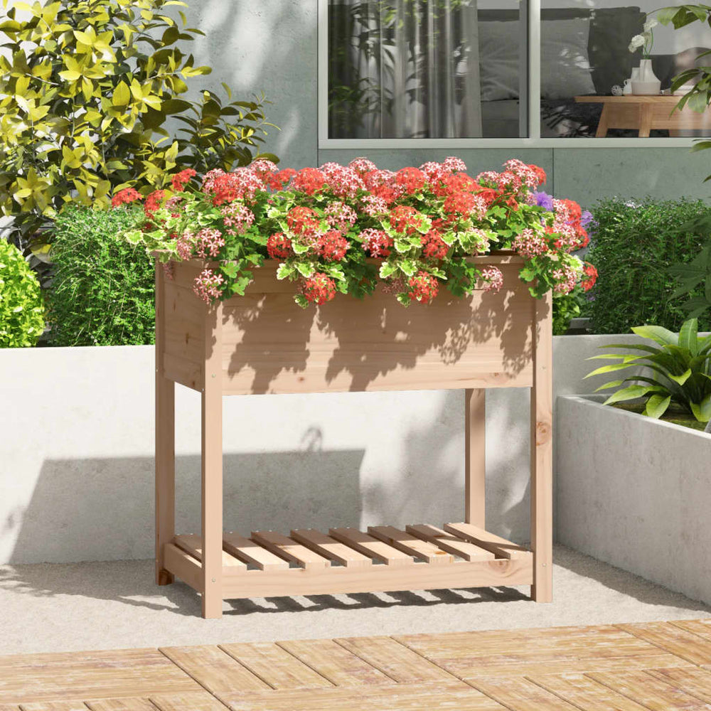 vidaXL Planter with Shelf 82.5x54x81 cm Solid Pine Wood