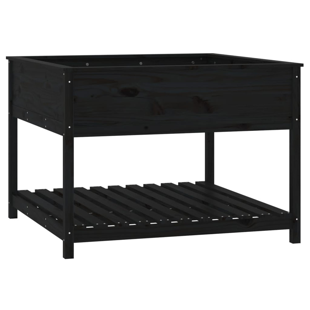 vidaXL Planter with Trellis Black 111.5x111.5x81 cm Pinewood