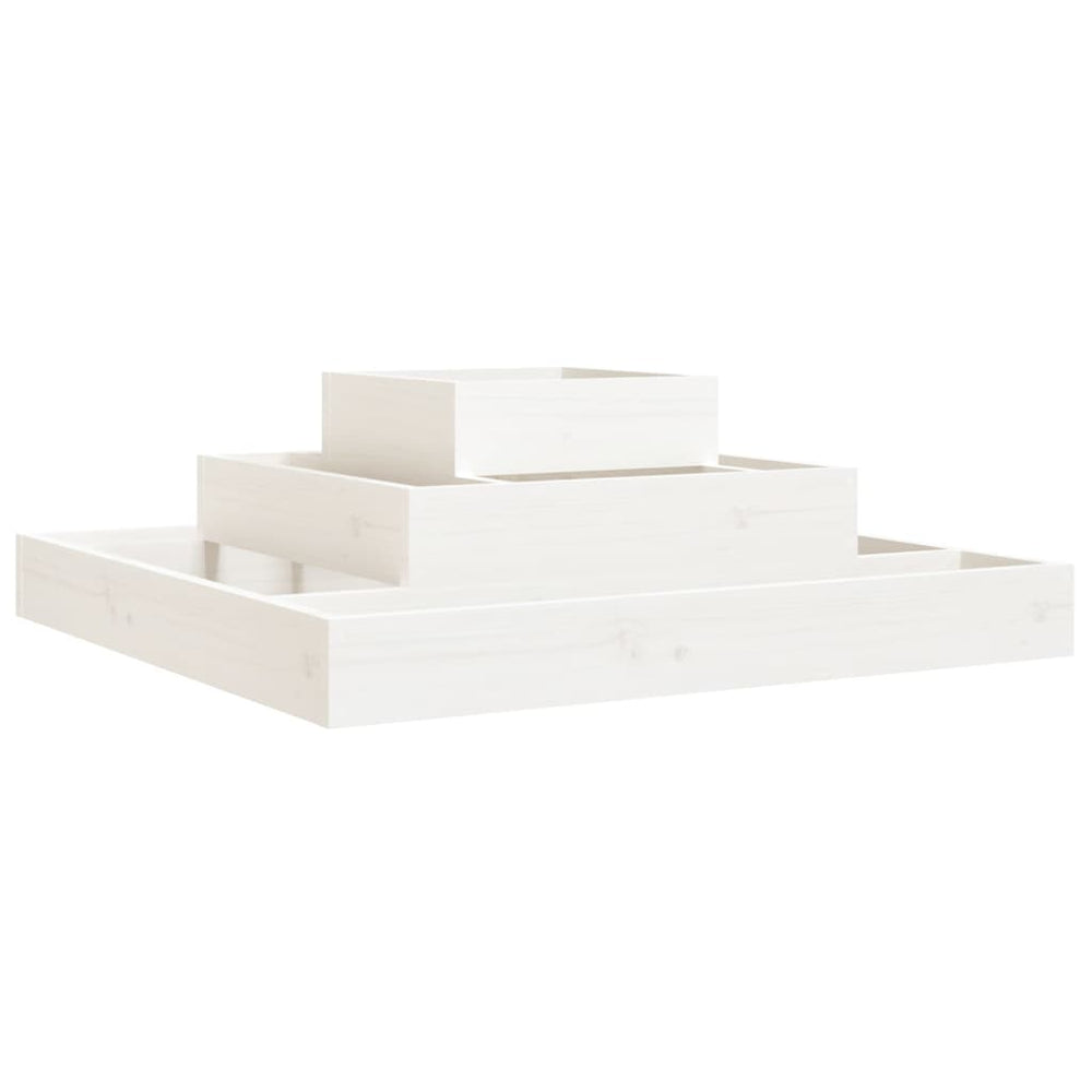 vidaXL Garden Planter White 80x80x27 cm Solid Pine Wood