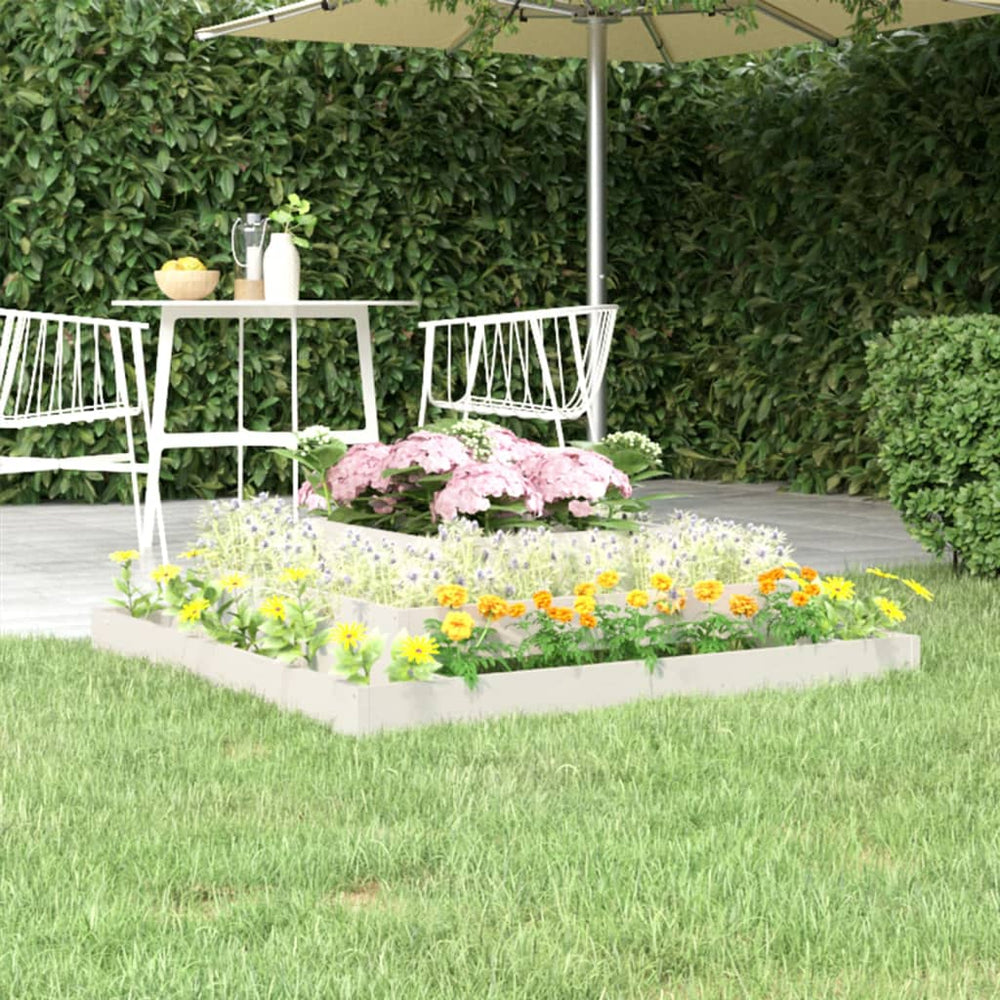 vidaXL Planter White 110x110x27 cm Solid Pine Wood