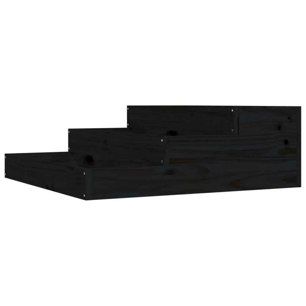 vidaXL Planter Black 78x78x27 cm Solid Pine Wood