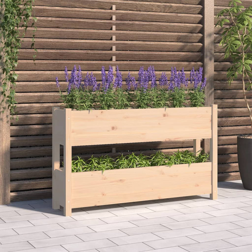 vidaXL Planter 112x25x66 cm Solid Pine Wood
